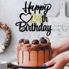 Happy 24th Birthday Cake Topper, Black and Gold view 3