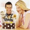 Happy 24th Birthday Cake Topper, Black and Gold view 4
