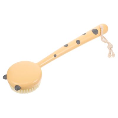 SKISUNO Long-Handle Body Scrubber Brush with Soft Bristles for Gentle Cleansing, Massage, Bathing, and Pet Hair