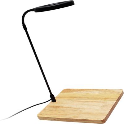 PTILSERY Rotatable LED Aquarium Lamp with Natural Wood Stand