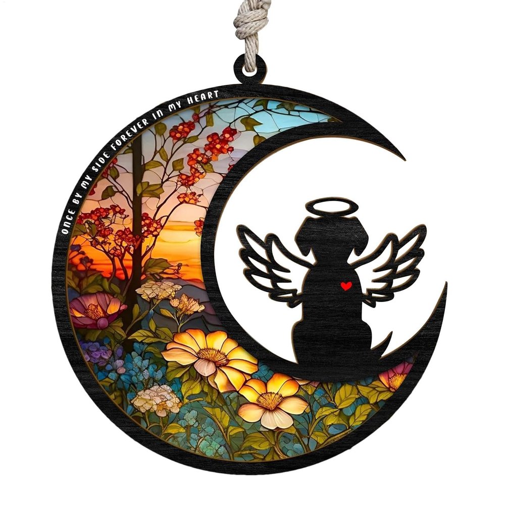 Cat Stained Glass Memorial Ornament