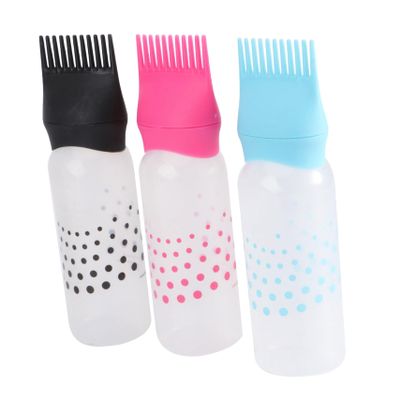 3-Pack Colored Hair Dye Bottles with Measurement Scale for Salon and Home