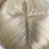 5" x 5" Silk-Top Hair Topper with Lace Closure, Baby-Hair Clip, 100% Brazilian Remy Human Hair, #613 Blonde, Straight, 16 in view 3
