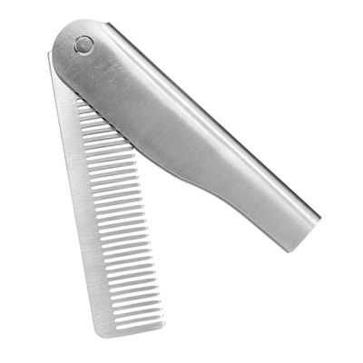VINTORKY Folding Stainless Steel Beard Comb for Men