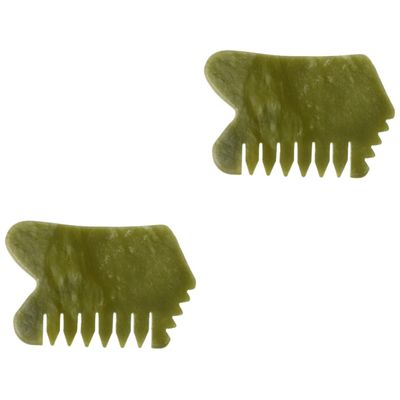 IWOWHERO 2-Piece Jade Massage Comb Set for Scalp Massage