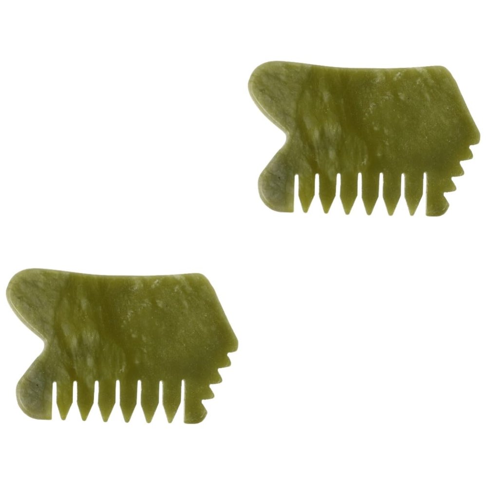 IWOWHERO 2-Piece Jade Massage Comb Set for Scalp Massage