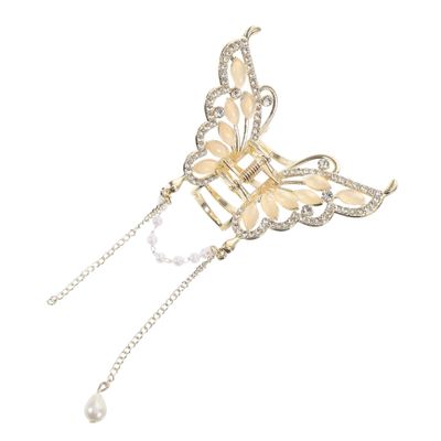 Elegant Silver Alloy Butterfly Hair Clip for Women