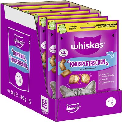 WHISKAS Crunchy Treats with Salmon 6 x 60g