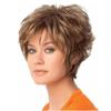 ASHSDI Short Dark Brown Pixie Wig with Mixed Blonde Highlights and Bangs view 3