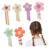 6 Flower-Design Hair Ties for Girls, Plastic view 1