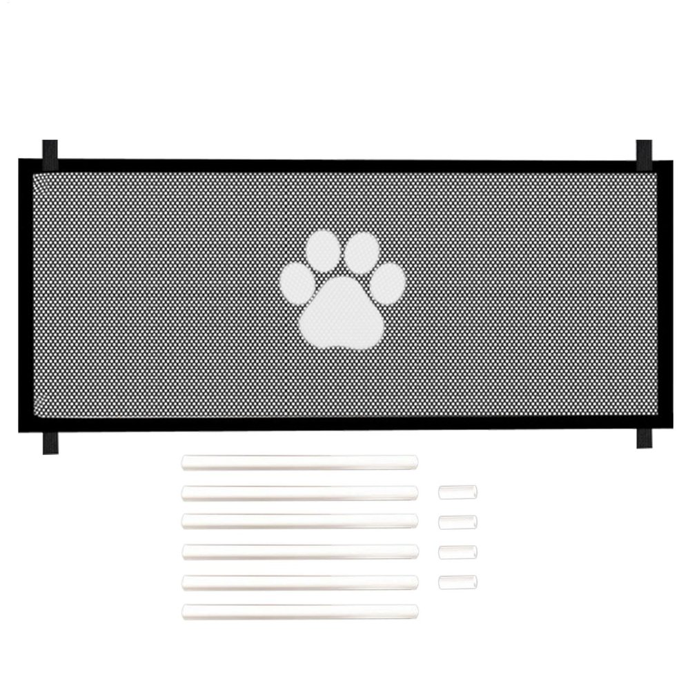 Wide Retractable Dog Gate for Stairs, Foldable Pet Barrier