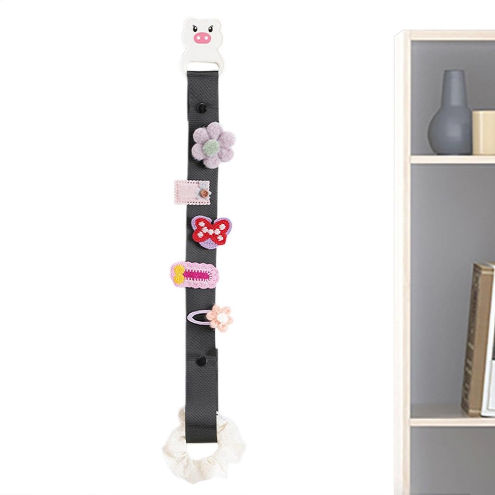 Nuyhadds Claw Clip Organizer, Wall-Mounted Headband Holder | Cartoon Girl Hair Bow Holder Strap | Claw Clip Display for Headbands