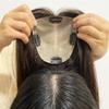 16-Inch Human Hair Topper, 12 x 13 cm Silk Base, Middle Part view 4