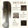 Human Hair Topper, 10–18" Straight Hairpiece for Women, 13 x 13 cm Mono Base, 4 Clips view 2