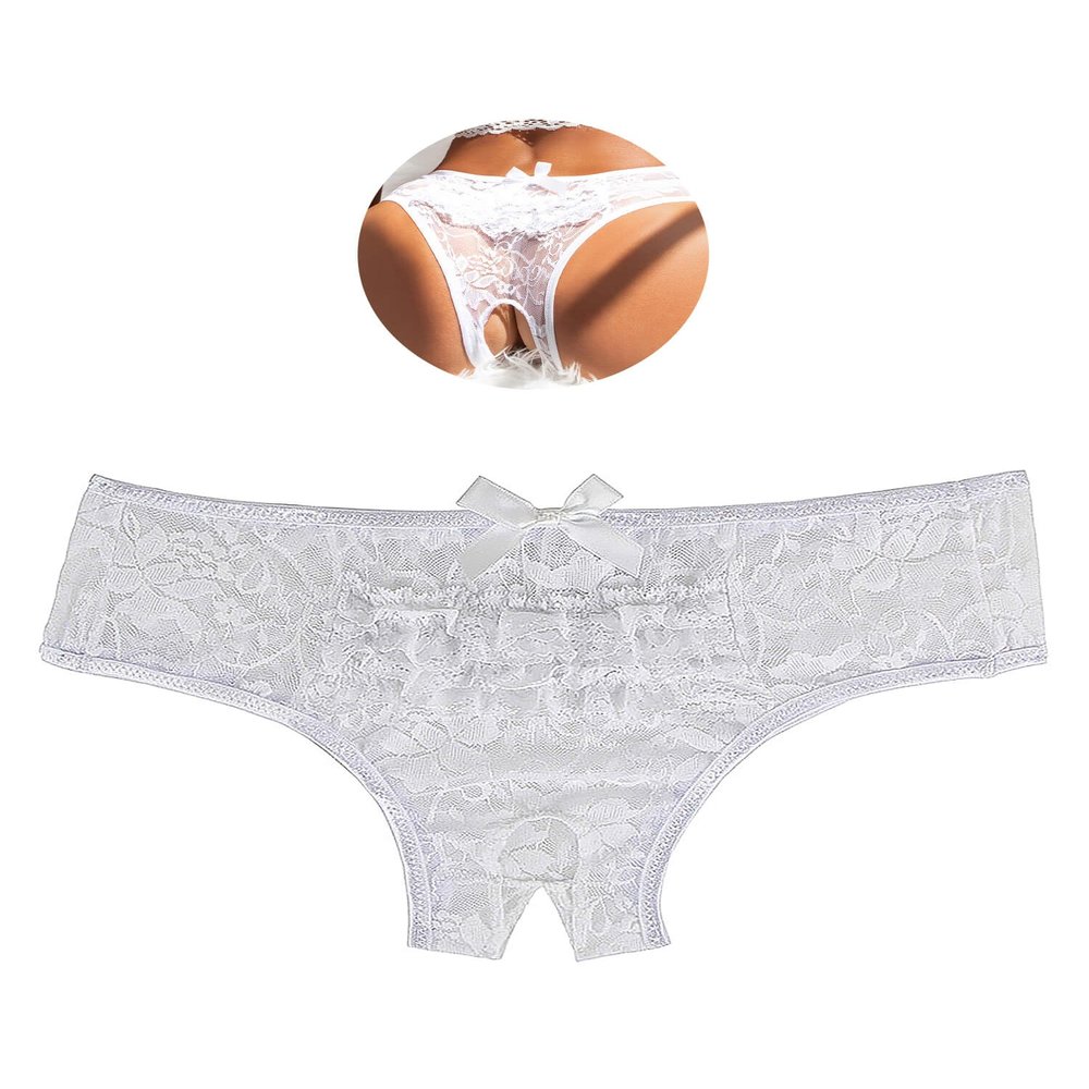 sunshinelady Women's Lace Open-Crotch Thong