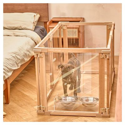 ZHENGQIAN Indoor Dog Playpen, Clear Acrylic Puppy Pen, Flexible, 10 Panels (H90 cm/35 in, 6 pcs)