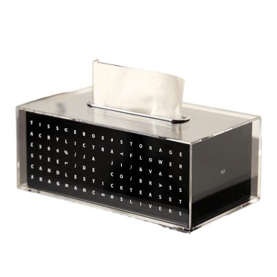 Black Acrylic Tissue Box Holder and Napkin Dispenser