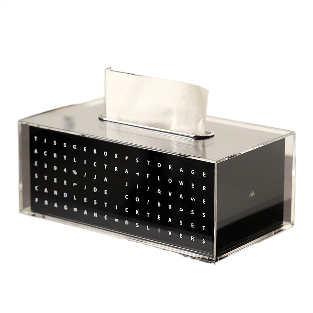 Black Acrylic Tissue Box Holder and Napkin Dispenser