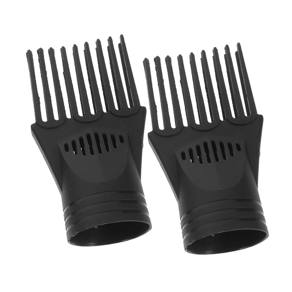 2-Piece Black Plastic Hair Dryer Comb Attachments
