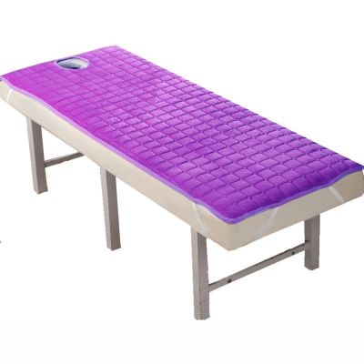 Mswborml B, T 80 x 190 cm Soft Mattress Pad with Square, Round or Trapezoidal Head, Non-Slip Massage Table Cover with Corner Straps and Facial Breathing Hole