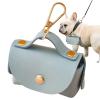 PU Leather Dog Poop Bag Holder with Hook view 2