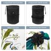 Eslifey Travel Cosmetic Bag, Makeup Bag, Multifunctional Toiletry Bag, Round Organizer, Storage Bag, Tropical Leaf Green, Multicolor, 9.9 x 6.9 in/25.2 x 17.6 cm view 3