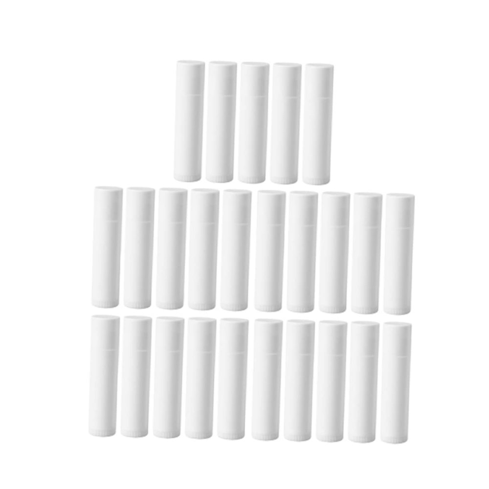 IWOWHERO 50 Empty Lip Balm Tubes, White, DIY Cosmetic Storage, PP, 5 g