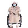 SXHEYUY Cozy Wheelchair Blanket Poncho with Hood, Beige, One Size view 1