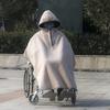 SXHEYUY Cozy Wheelchair Blanket Poncho with Hood, Beige, One Size view 2