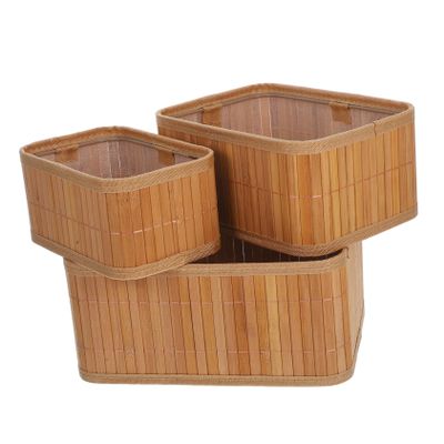 BUGUUYO Seagrass Storage Baskets, Set of 3, Handmade, Stackable