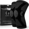 Quelcc 2-Pack Knee Brace Set, Compression Knee Sleeves for Women and Men, Black, XXL view 1