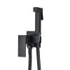 Wall-Mounted Handheld Bidet Sprayer Set, Black Brass Toilet Sprayer with 59-Inch Stainless Steel Hose view 1