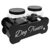 Cabilock Wooden Dog Treat Storage Station with Airtight Jars view 1