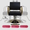 Professional Barber Chair, Hydraulic Pump, 360° Swivel, Height-Adjustable, Gray/Silver view 3