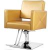 Gold-Colored Barber Chair with Heavy-Duty Hydraulic Pump and 360-Degree Swivel view 1