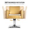 Gold-Colored Barber Chair with Heavy-Duty Hydraulic Pump and 360-Degree Swivel view 3