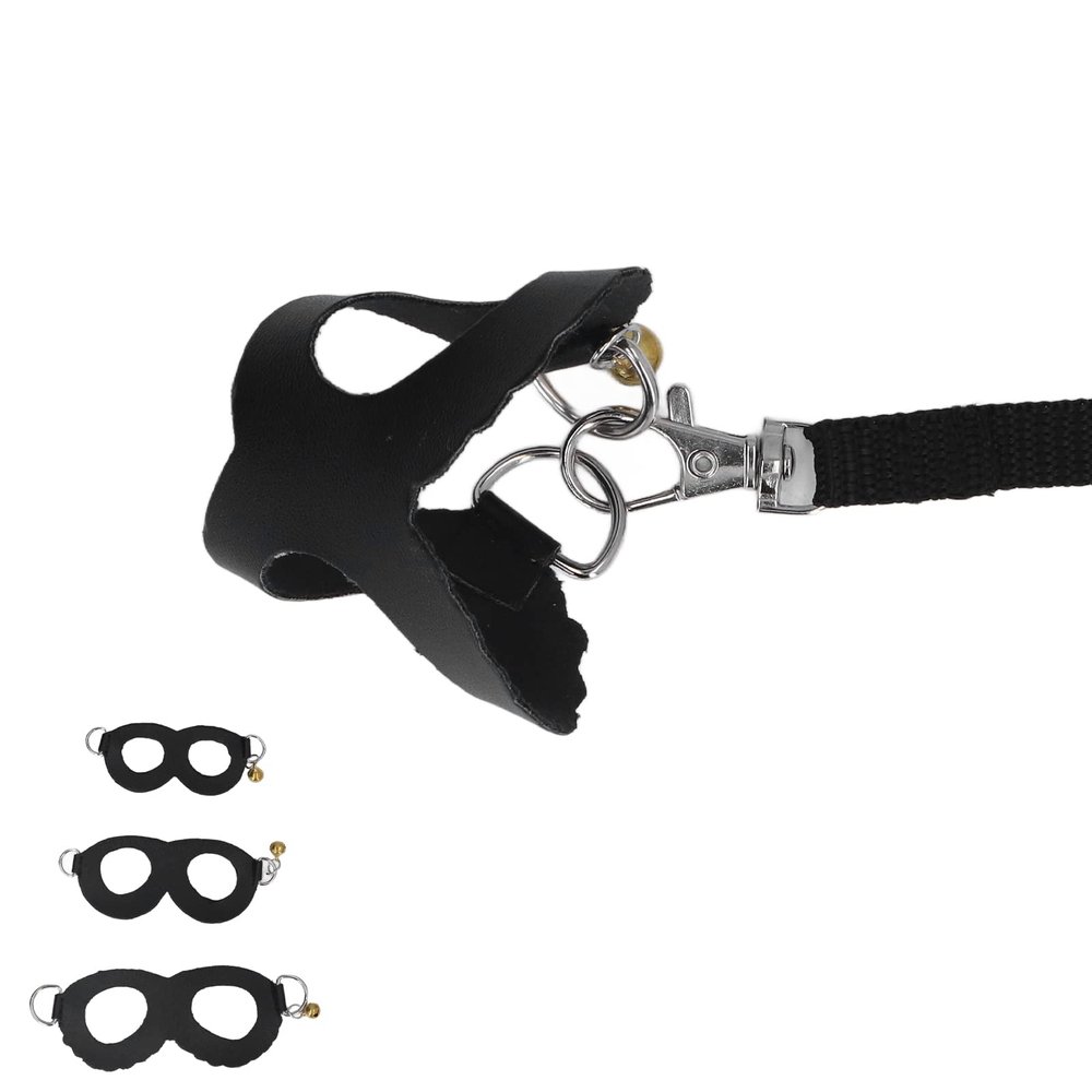 Faux Leather Harness with Bells for Hamsters and Small Pets (Black)