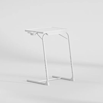 CELOTUS Adjustable TV Tray Table for Bed and Sofa, White