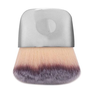 Mini Multifunctional Makeup Brush for Loose Powder or Blush with Soft Fiber Bristles, Black, Portable Beauty Tool (SILVER)