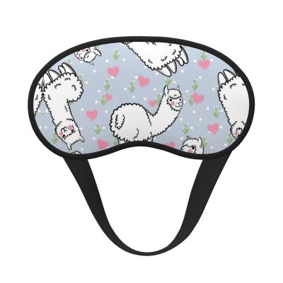 Camel Pink Heart Print Blackout Sleep Mask - Contoured Cup Eye Cover for Side Sleepers, Adjustable Elastic Band