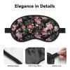 Safflower Leaf Print Blackout Sleep Mask - Contoured Eye Cups for Side Sleepers, Adjustable Elastic Band view 3