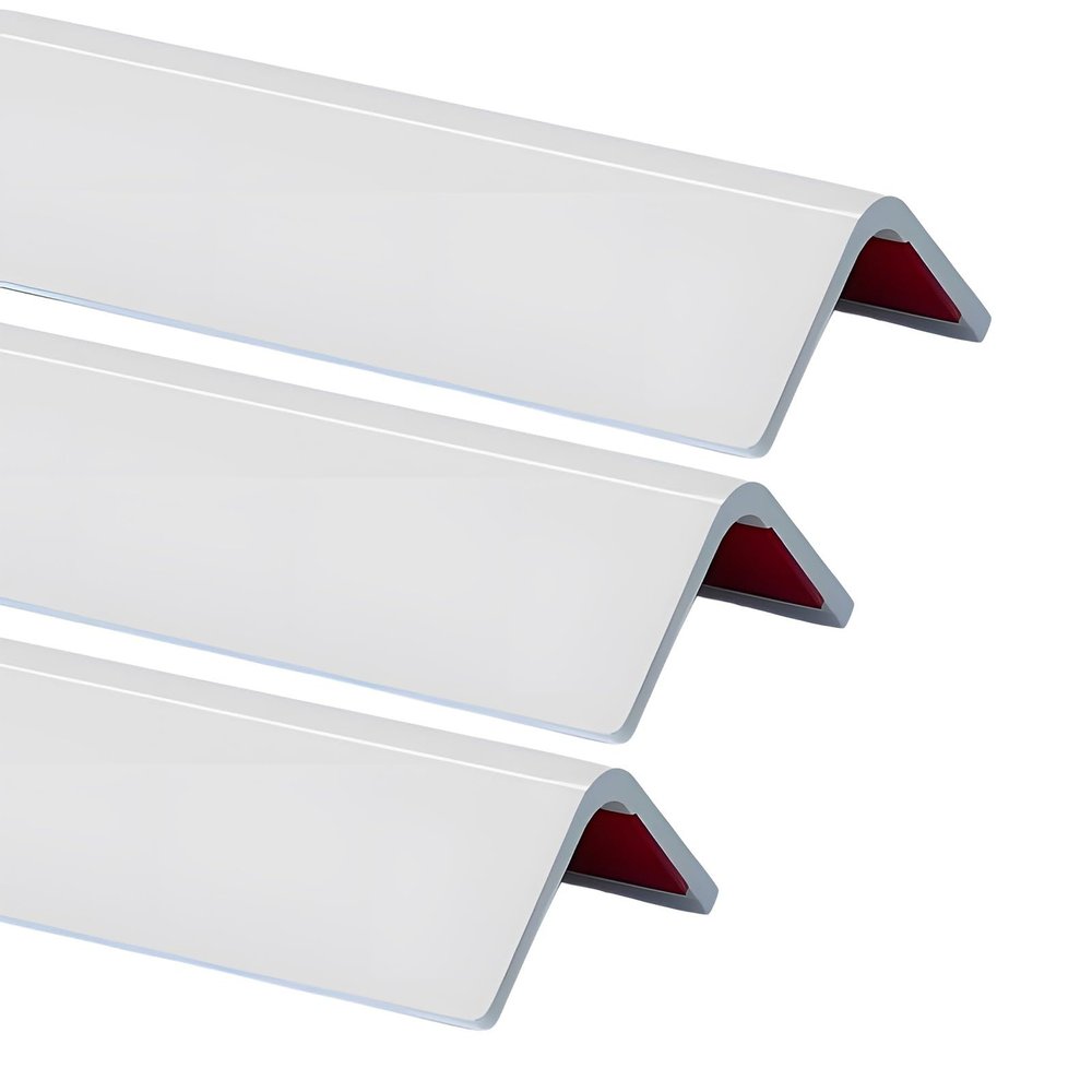 Raouoae 3-Pack PVC Corner Guard Profiles, 150 cm, White