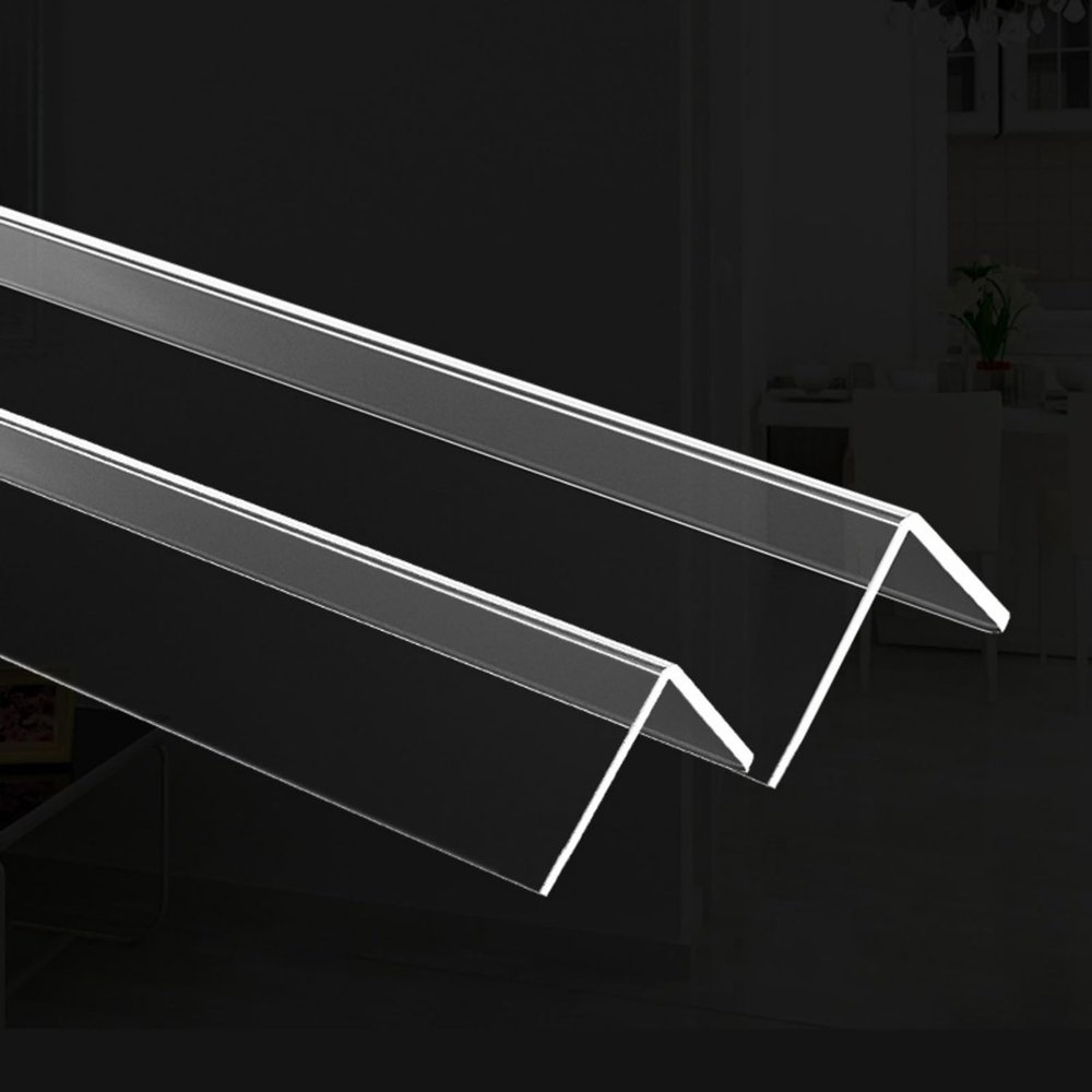Raouoae Transparent Corner Protector for Walls and Countertops, 3-Pack, 80/100/120/150 cm, Plastic Edge Strip (L: 120 cm, W: 4 cm)
