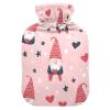 Hot Water Bottle with Christmas Elves, Pink, 2 Liters view 1