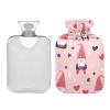 Hot Water Bottle with Christmas Elves, Pink, 2 Liters view 2