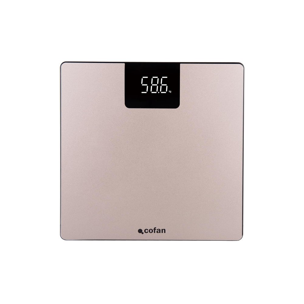 Cofan Digital Bathroom Scale | Tempered Glass Platform with LED Display | Precise Measurement | Stone