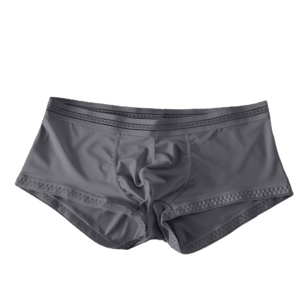 Men's Seamless Ice Silk Briefs with High Waist and Pouch Support