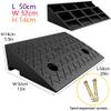 YCBTPS Rubber Curb Ramp, Anti-Slip Wheelchair and Door Threshold Ramp, 9–19 cm Height, with Expansion Screws (50 × 32 × 14 cm) view 2
