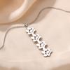 MeMeDIY Personalized Paw Necklace with Engraved Name, Stainless Steel/925 Sterling Silver, 1–4 Cat Paws, Pet Memorial Jewelry (Silver, 4) view 3