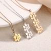 MeMeDIY Personalized Paw Necklace with Engraved Name, Stainless Steel/925 Sterling Silver, 1–4 Cat Paws, Pet Memorial Jewelry (Silver, 4) view 4